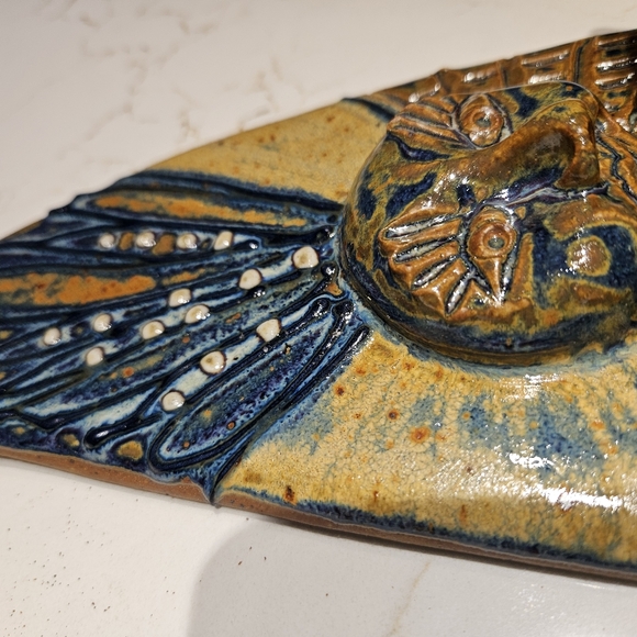 Pottery 11.5" x 5" votive candleholder, holy water font, etc. - Picture 7 of 11